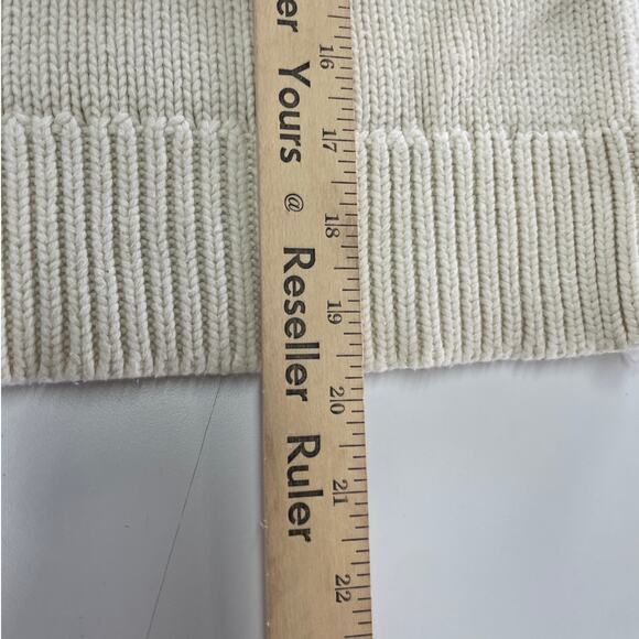 Adam Lippes Sweater Womens Small White Puff Sleeve Knit Turtleneck Cotton Wool - Picture 10 of 12